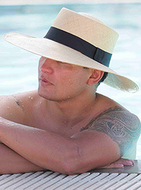Panama Cuenca Hat - Gambler (Chemise) for Men  Wide Brim